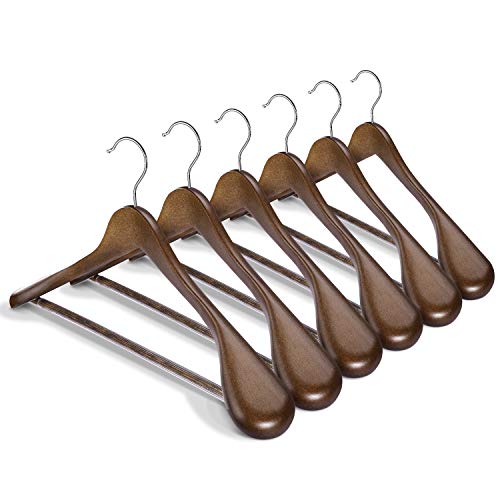 Samsarc Wooden Hanger - Suit Hangers for Men Non Slip - Luxury