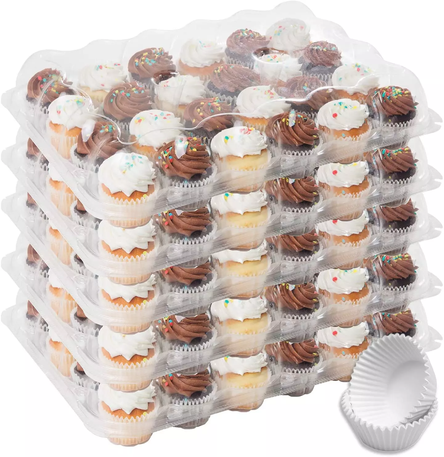 Decony Clear Jumbo Cupcake Muffin Single Individual Dome Container Box  Plastic 20 Pieces - jumbo size