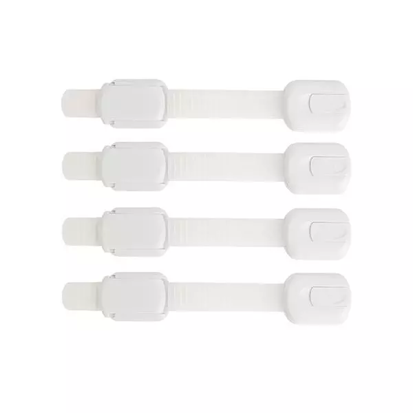 Jool Baby Child Safety Strap Locks for Fridge, Cabinets, Drawers, Toilet, 3M Adhesive White Unisex Child