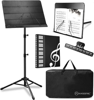 Dropship 5 Core Music Stand, 2 In 1 Dual-Use Adjustable Folding Sheet Stand  Green / Metal Build Portable Sheet Holder / Carrying Bag, Music Clip And  Stand Light Included - MUS FLD