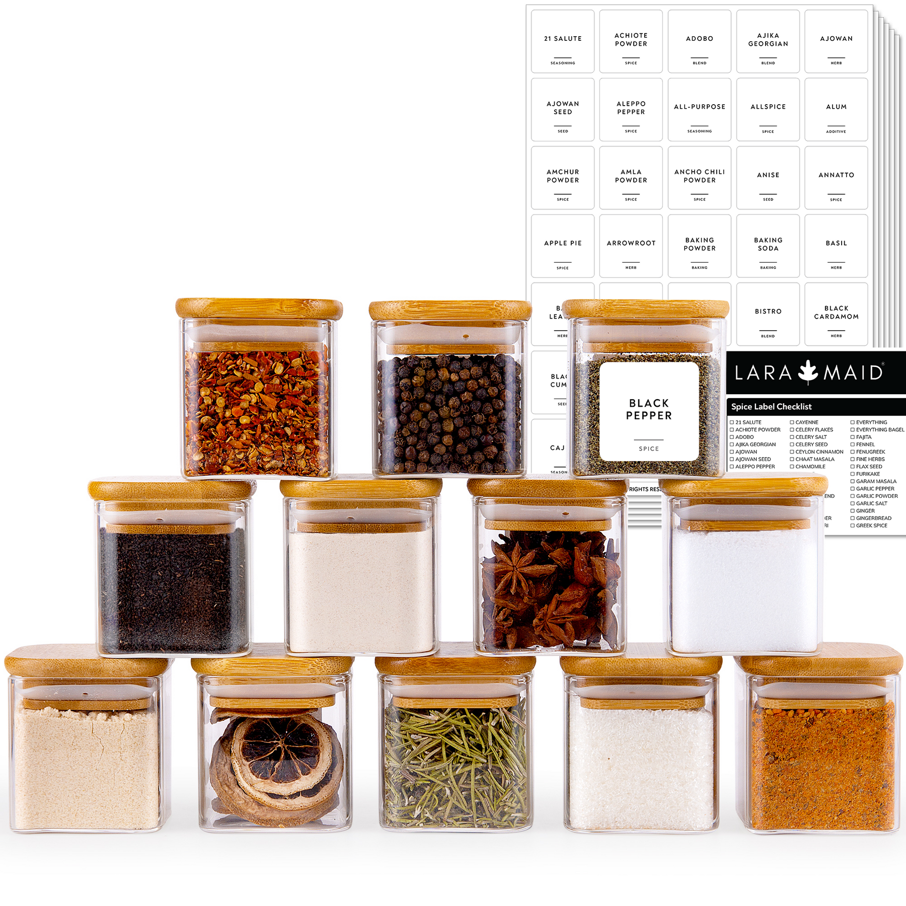 Kitchen Organization Minimalist Spice Jars 10ct Glass Jars 
