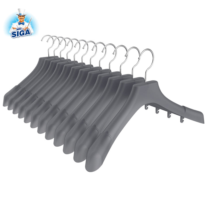 17 inch Contoured Black Plastic Suit Hangers