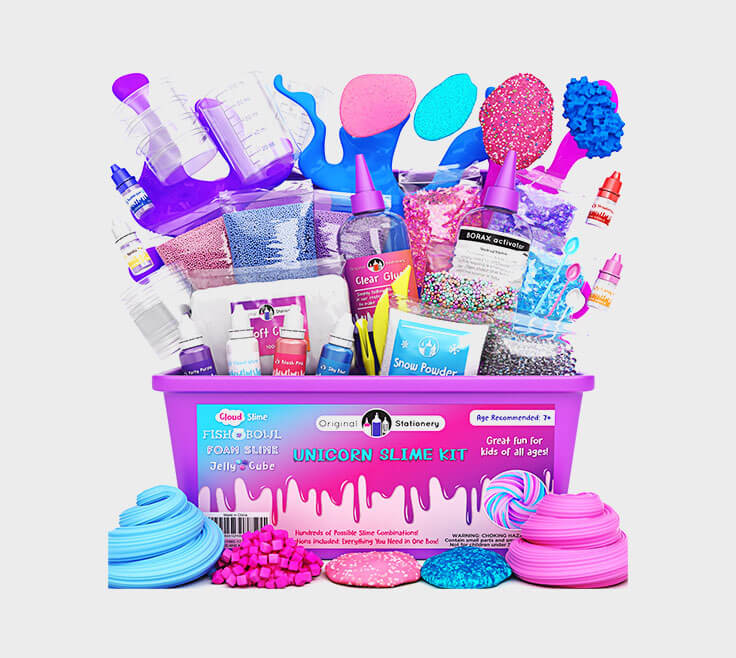 Original Stationery Ice Cream Slime Kit for Girls, Ice Cream Slime Making  Kit to Make Cloud Slime and Foam Slimes, Fun for Girls 8-12