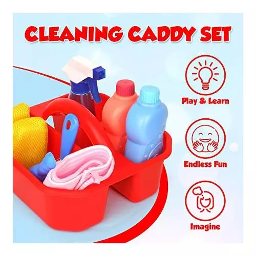 KeFanta Cleaning Supplies Caddy, Cleaning Supply Organizer with Handle,  Plastic Caddy for Cleaning Products, Under Sink Tool Storage Ca