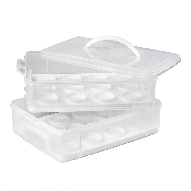 3-Layer Cupcake Storage Container 24-Slot Cake Carrier Muffins