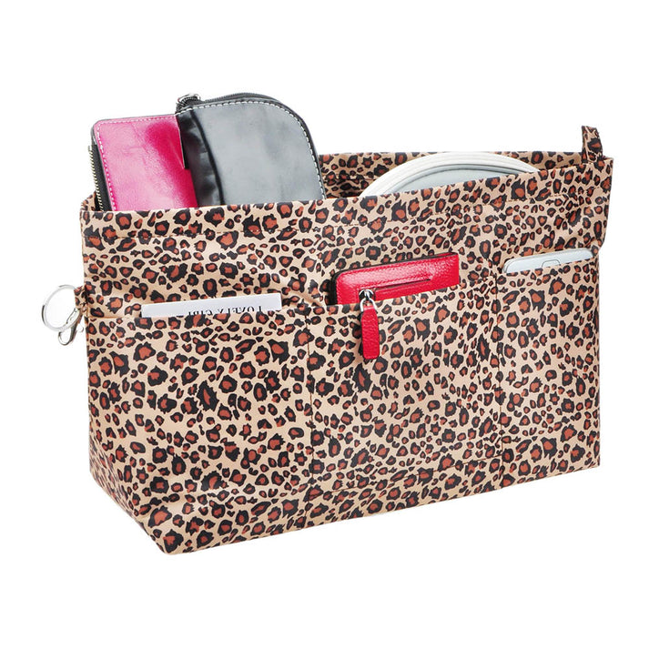  Vercord Purse Insert Organizer 19 Toiletry Pouch Insert with  Leopard Acrylic Chain Strap Beige S : Clothing, Shoes & Jewelry