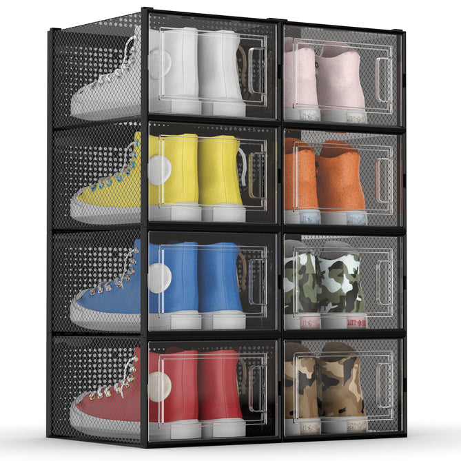 Large Sturdy Shoe Storage Boxes Pack of 6 Stackable Clear Plastic Shoe Organizer  Containers for Closet Drop Front Shoe Bins for Display Sneakers - China  Makeup Case and Plastic Case price