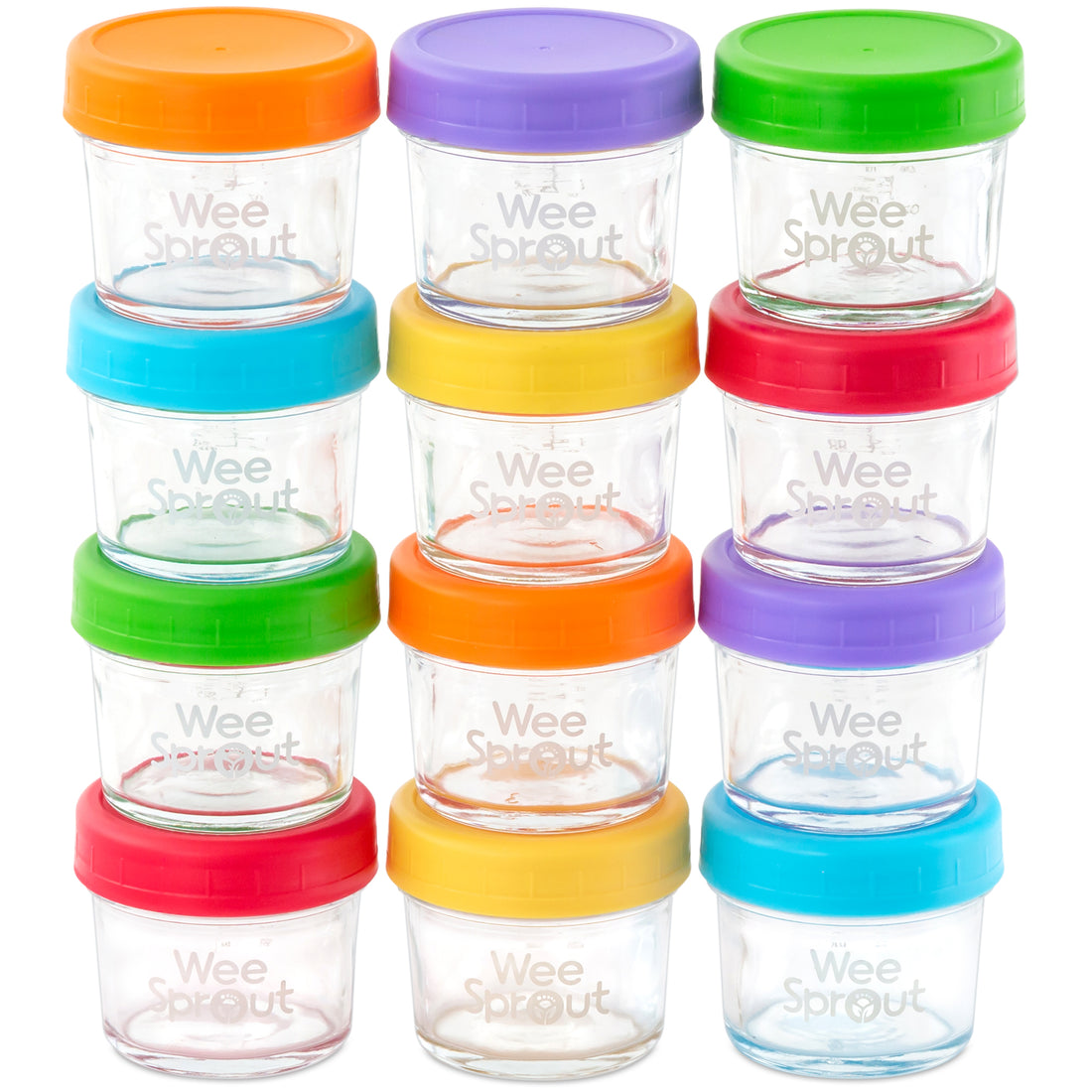 Elacra [4oz, 6-pack] Glass Baby Food Storage Containers Small Glass Containers with BPA-Free & Locking Lids - Freezer, Oven and Microwave Safe, Pink
