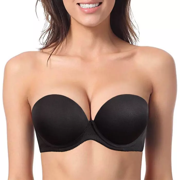 Muryobao Strapless Bra Self Adhesive Backless Bras Silicone Push up Bra for  Women Wedding Dress Black A Cup : : Clothing, Shoes & Accessories